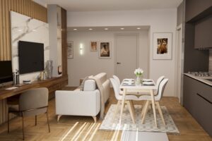 Rendering di progetto - zona giorno, Via Santa Teresa 14 Legnano