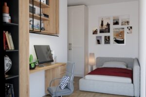Rendering di progetto - seconda camera, Via Santa Teresa 14 Legnano