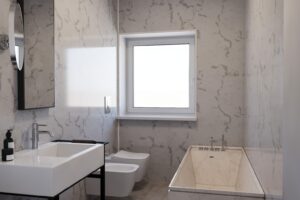 Rendering di progetto - bagno, Via Santa Teresa 14 Legnano